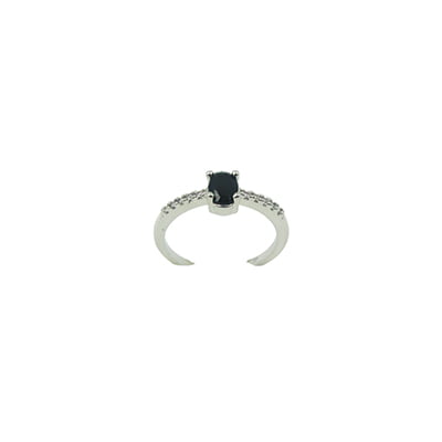 Black Stone Embellished Finger Ring