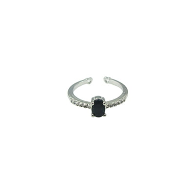 Black Stone Embellished Finger Ring