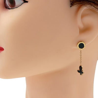 Anti-Tarnish Butterfly Drop Earrings