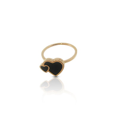 Anti-Tarnish Finger Ring - Couple Heart