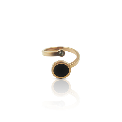 Circle studded anti-tarnish finger ring