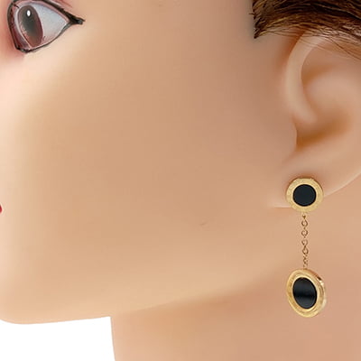 Anti-Tarnish Circle Drop Earrings