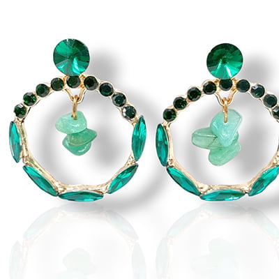 Fancy Green Conch Drop Earrings