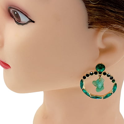 Fancy Green Conch Drop Earrings