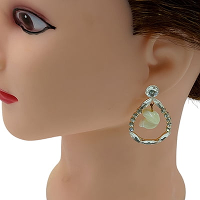 Fancy White Conch Drop Earrings