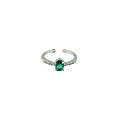 Green Stone Embellished Finger Ring