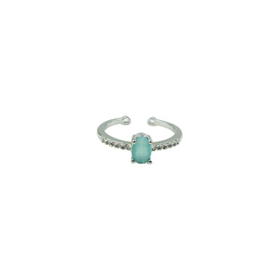 Green Matte Stone Embellished Finger Ring