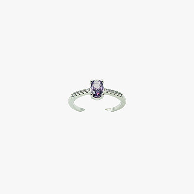 Lavendar Stone Embellished Finger Ring