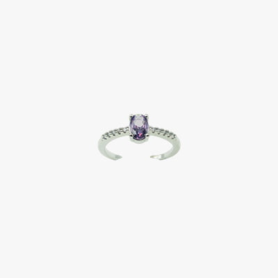 Lavendar Stone Embellished Finger Ring