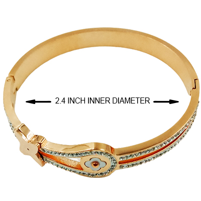 Anti Tarnish Bangles - Stainless Steel Gold Plated Bracelet [ Petal ]