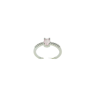 Pink Matte Stone Embellished Finger Ring