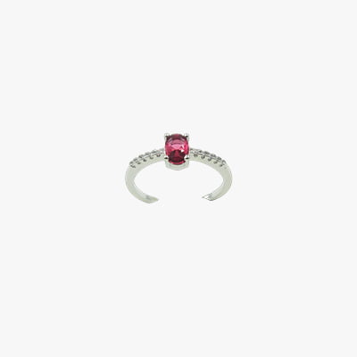 Red Stone Embellished Finger Ring