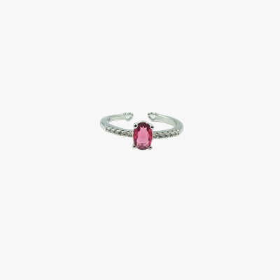 Red Stone Embellished Finger Ring