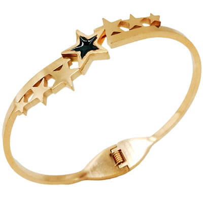 Anti Tarnish Bangles - Stainless Steel Gold Plated Bracelet [ Star ]