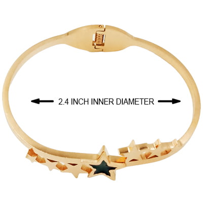 Anti Tarnish Bangles - Stainless Steel Gold Plated Bracelet [ Star ]