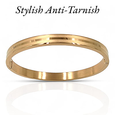 Anti Tarnish Stripe Embellished Bracelet