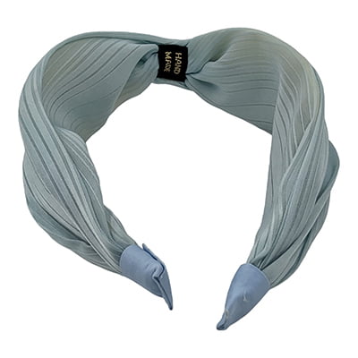 Stylish Grey Blue Plain Knotted Headband