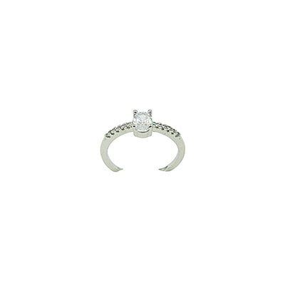 White Stone Embellished Finger Ring