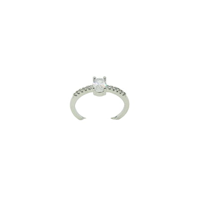 White Stone Embellished Finger Ring