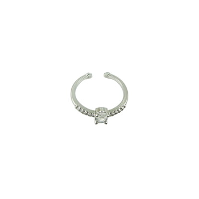 White Stone Embellished Finger Ring